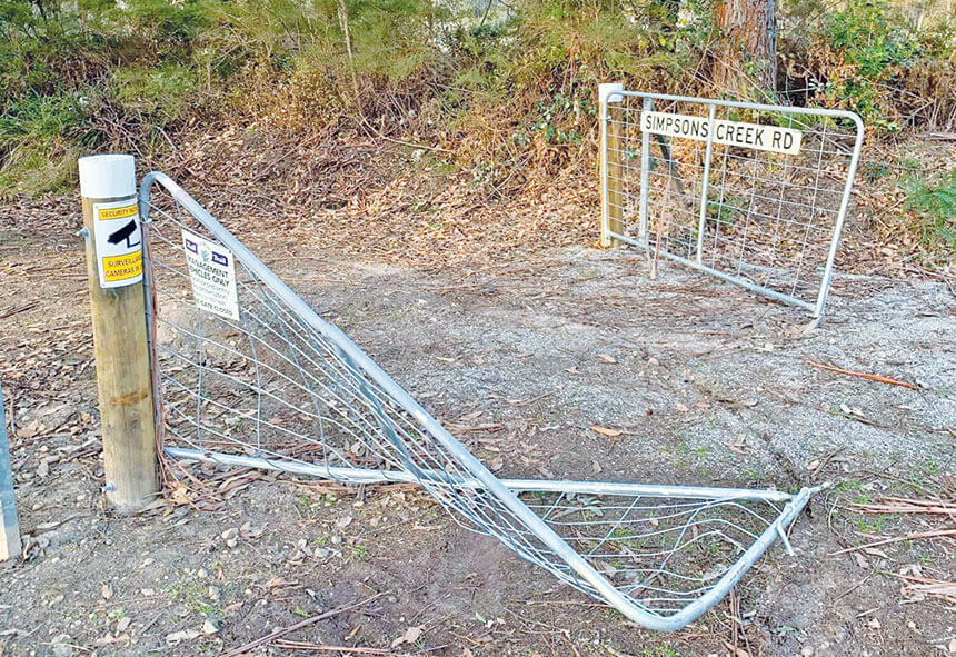 Rail trail gates rammed